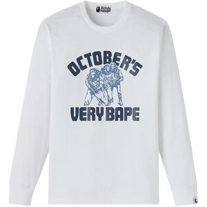 OVO x Bape 2025 Generals XL White Long Sleeve Tee NWT